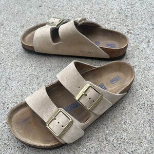 Birkenstock Arizona Soft Footbed Suede Leather Sandal Size 7-7.5
